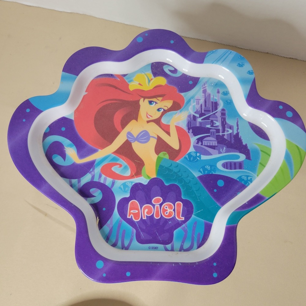 Disney The Little Mermaid Ariel Scallop Shape Melamine Plastic plate Kids